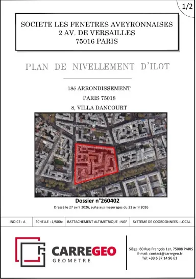 Plan coté avec hauteurs sous plafond et retombées de poutres